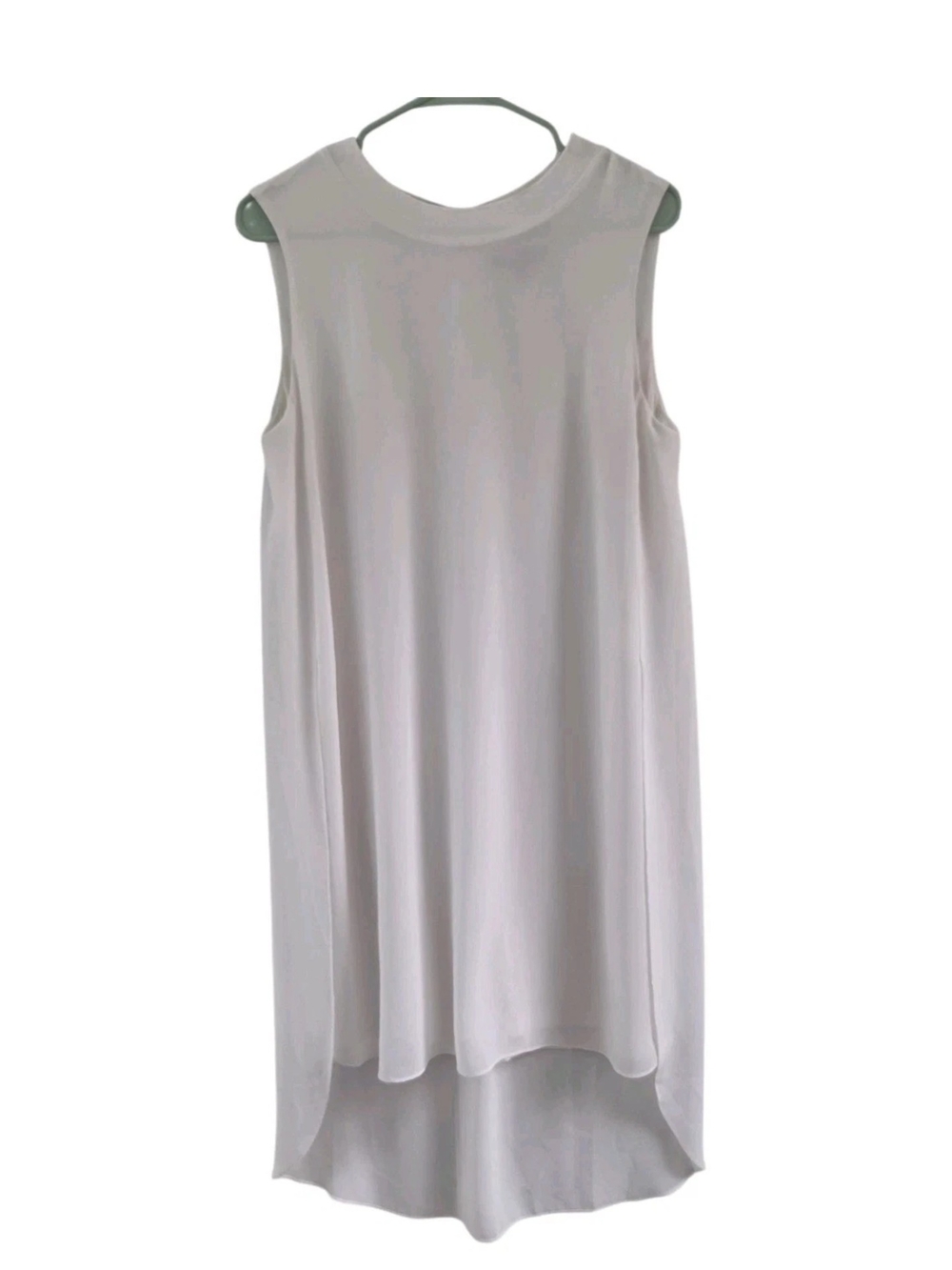 Lisa Rinna White Sleeveless Tulle Mesh Overlay Summer Dress Tunic Size S Womens